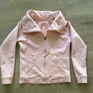 Zella Blush big collar zip up sweatshirt